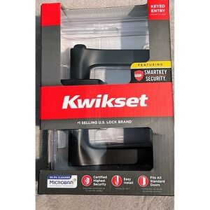 Kwikset Tripoli Matte Black Exterior Keyed Entry Door Handle Smart Key